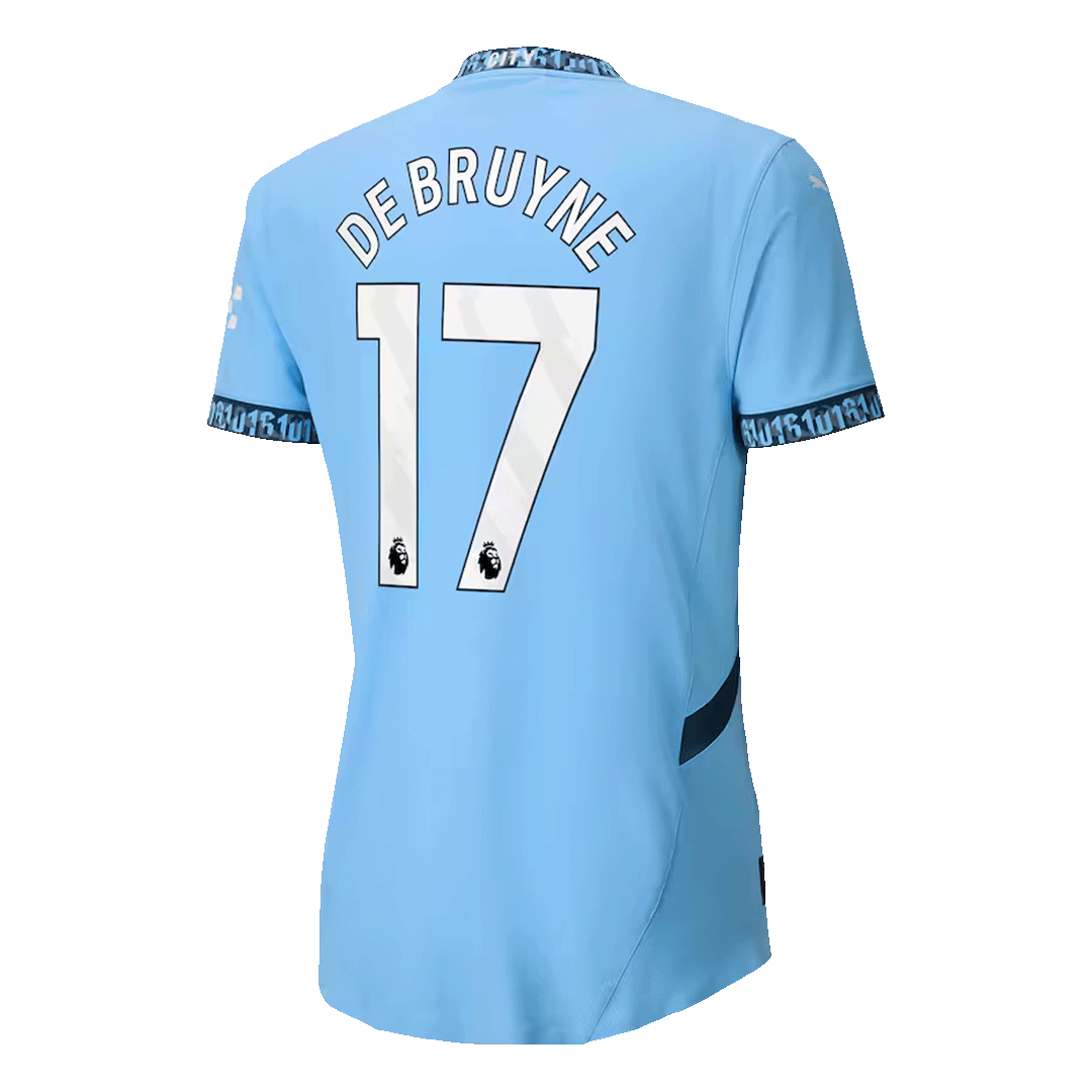 Player Version DE BRUYNE #17 Manchester City Home Soccer Jersey 2024/25 Top Soccer Jerseys Store
