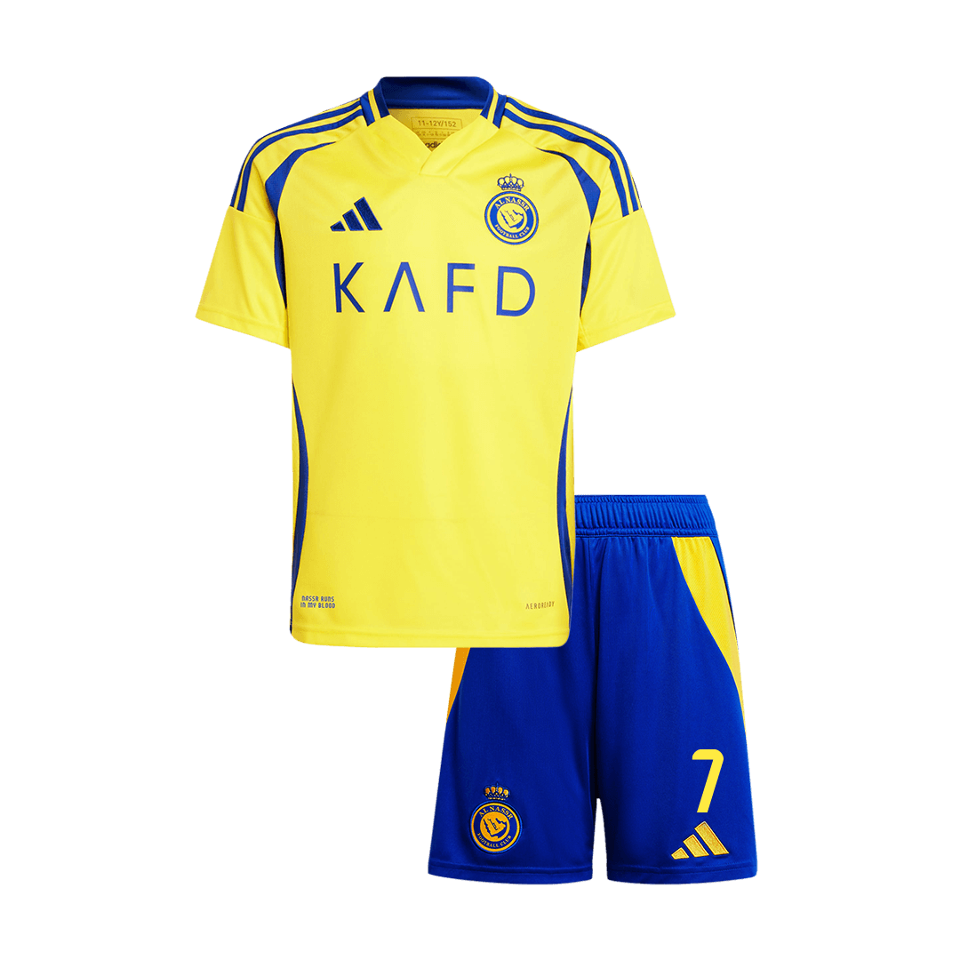 Kid's RONALDO #7 Al Nassr Home Soccer Jersey Kit(Jersey+Shorts) 2024/25 - ACL Top Soccer Jerseys Store