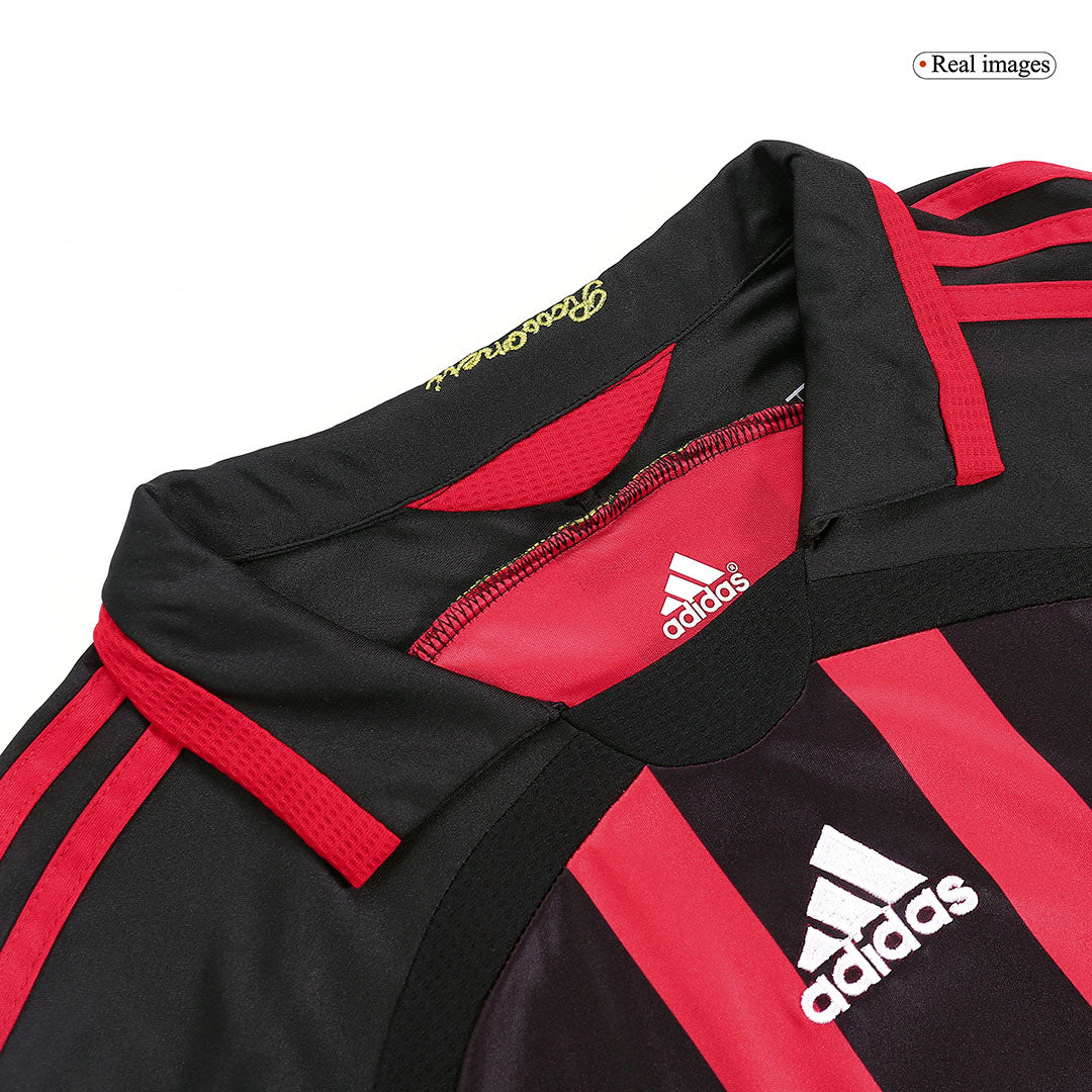 Retro MALDINI #3 2006/07 AC Milan Home Long Sleeve Soccer Jersey Top Soccer Jerseys Store