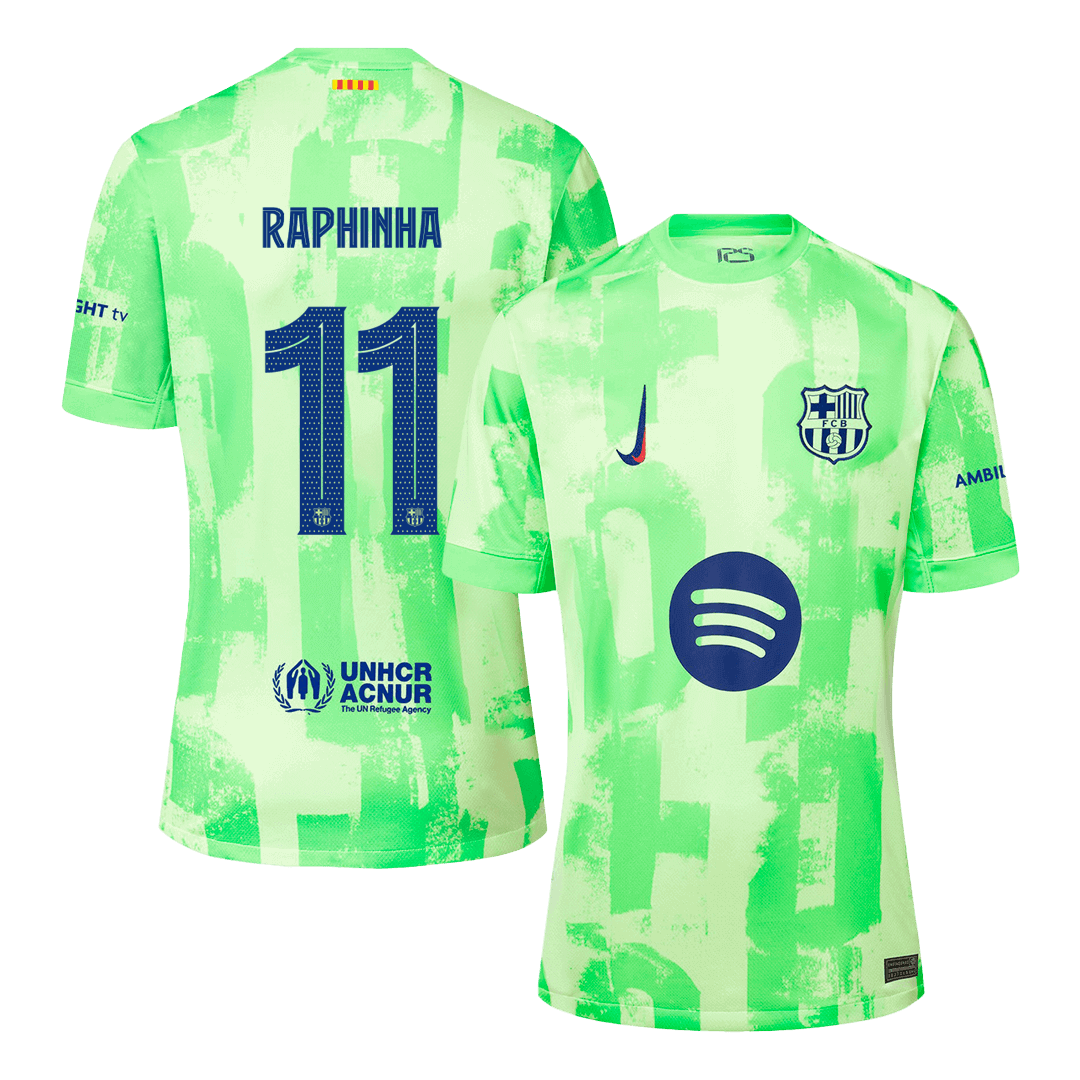 RAPHINHA #11 Barcelona Third Away Soccer Jersey 2024/25 - UCL?Spotify Logo Without Text? Top Soccer Jerseys Store