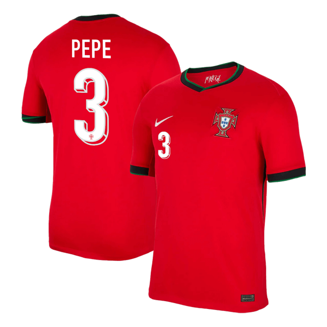 PEPE #3 Portugal Home Soccer Jersey Euro 2024 Top Soccer Jerseys Store