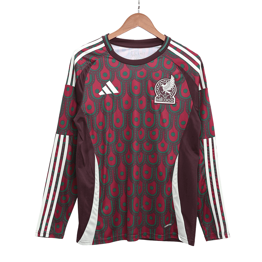 Men's Mexico Home Long Sleeve Soccer Jersey Copa América 2024 Top Soccer Jerseys Store