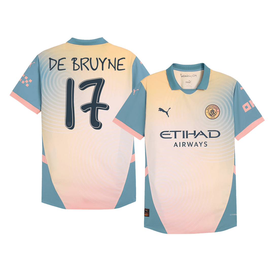 Player Version DE BRUYNE #17 Manchester City Fourth Away Soccer Jersey 2024/25 - Definitely City Top Soccer Jerseys Store