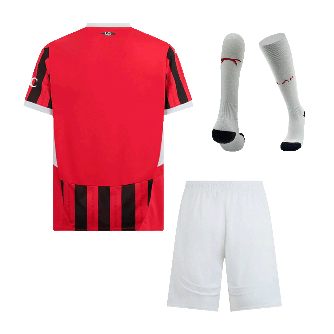 AC Milan Home Soccer Jersey Kit(Jersey+Shorts+Socks) 2024/25 Top Soccer Jerseys Store