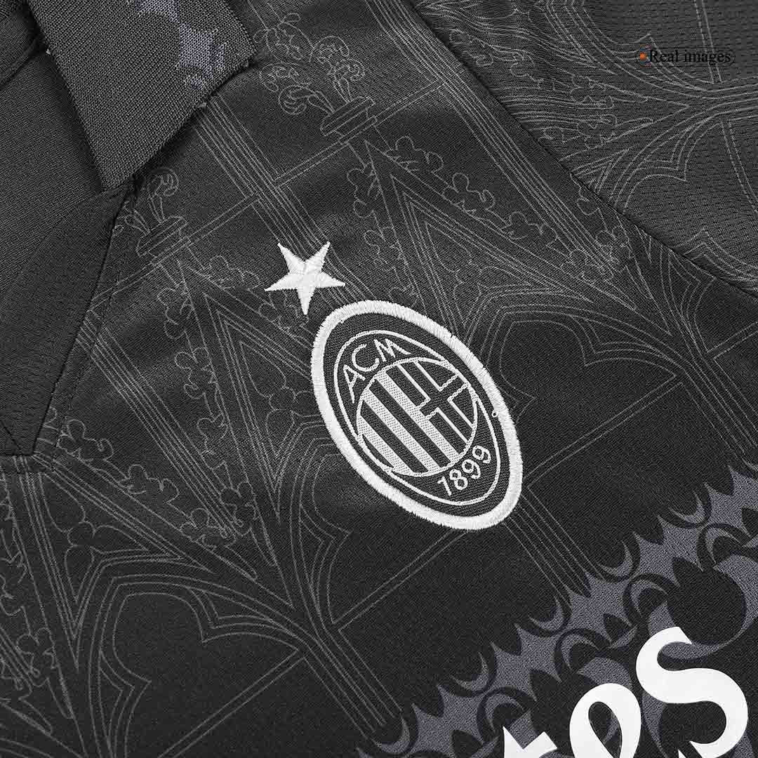 Kid's AC Milan x Pleasures Fourth Away Soccer Jersey Kit(Jersey+Shorts) 2023/24 Top Soccer Jerseys Store