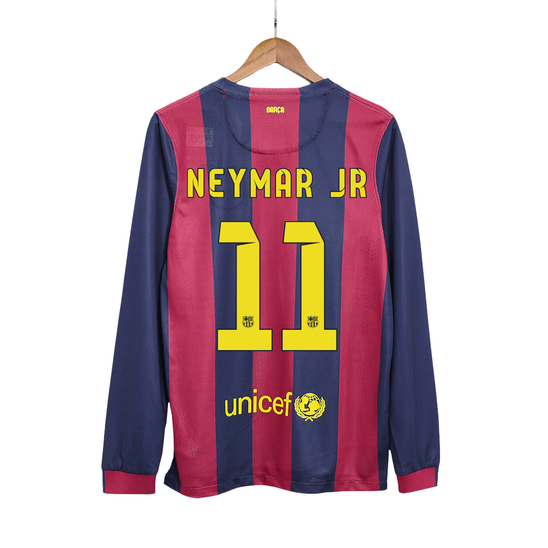 Retro NEYMAR JR #11 2014/15 Barcelona Home Long Sleeve Soccer Jersey Top Soccer Jerseys Store