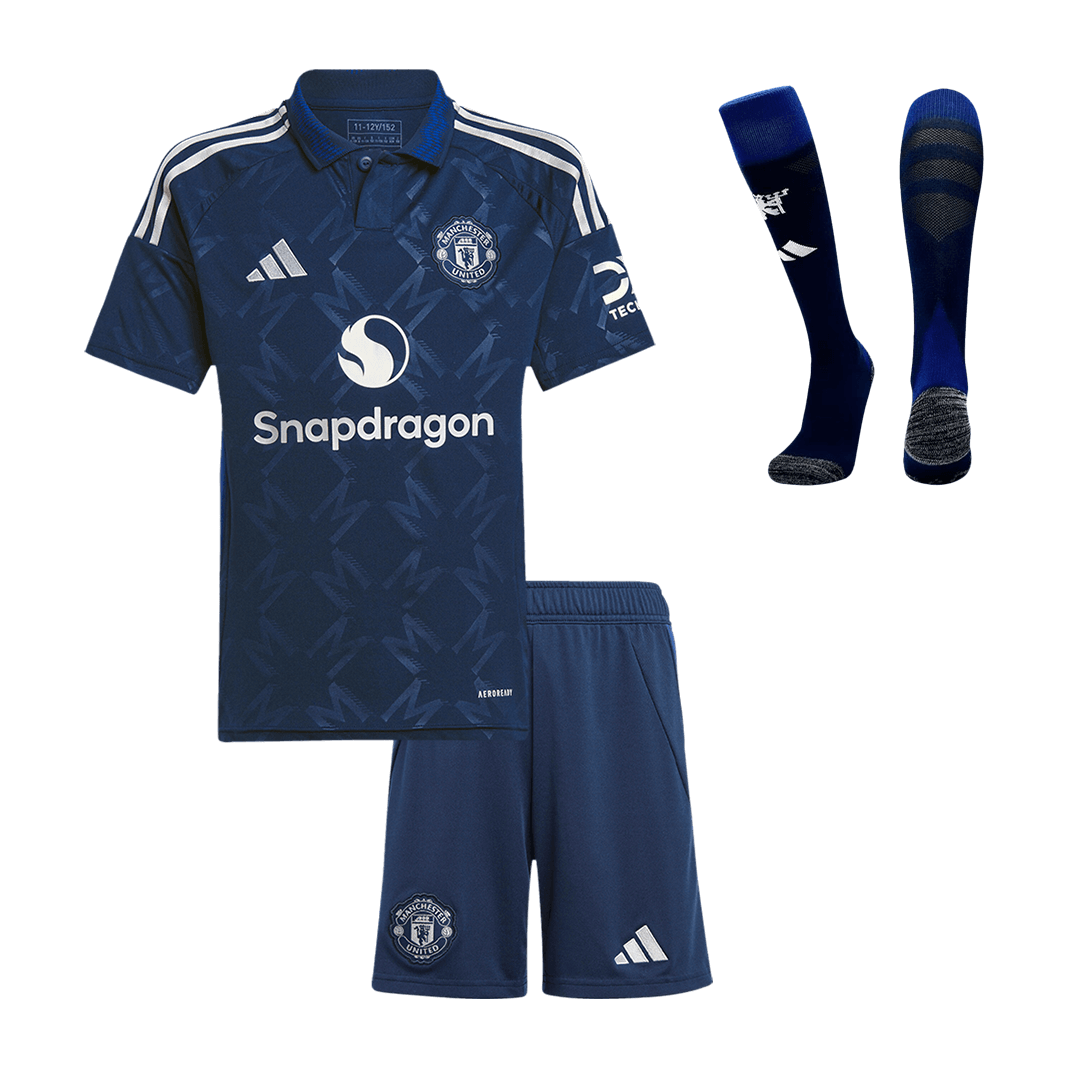 Kid's Manchester United Away Soccer Jersey Kit(Jersey+Shorts+Socks) 2024/25 Top Soccer Jerseys Store