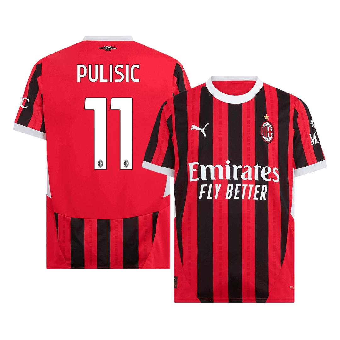 PULISIC #11 AC Milan Home Soccer Jersey 2024/25 Top Soccer Jerseys Store