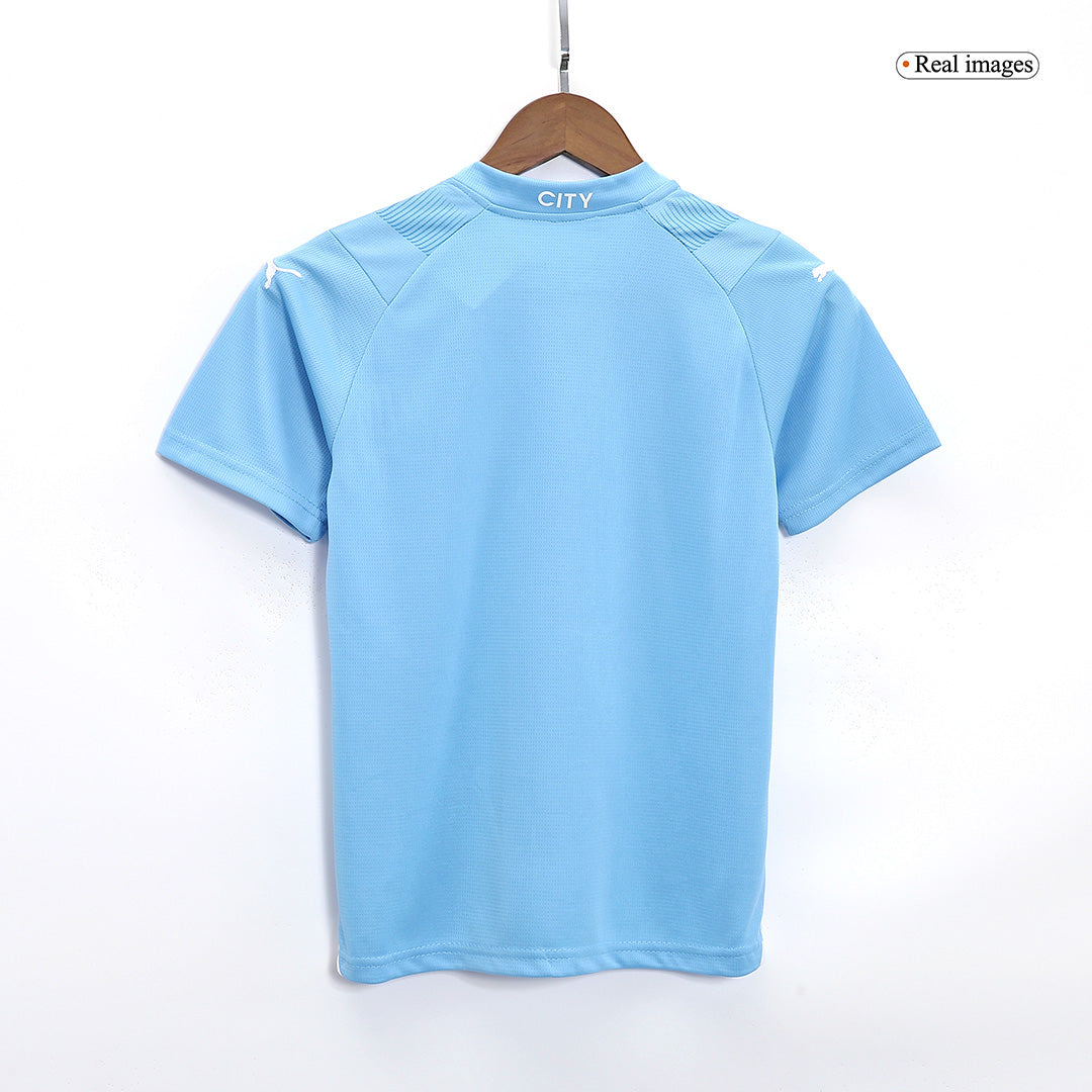Kid's Manchester City Home Soccer Jersey Kit(Jersey+Shorts) 2023/24 Top Soccer Jerseys Store