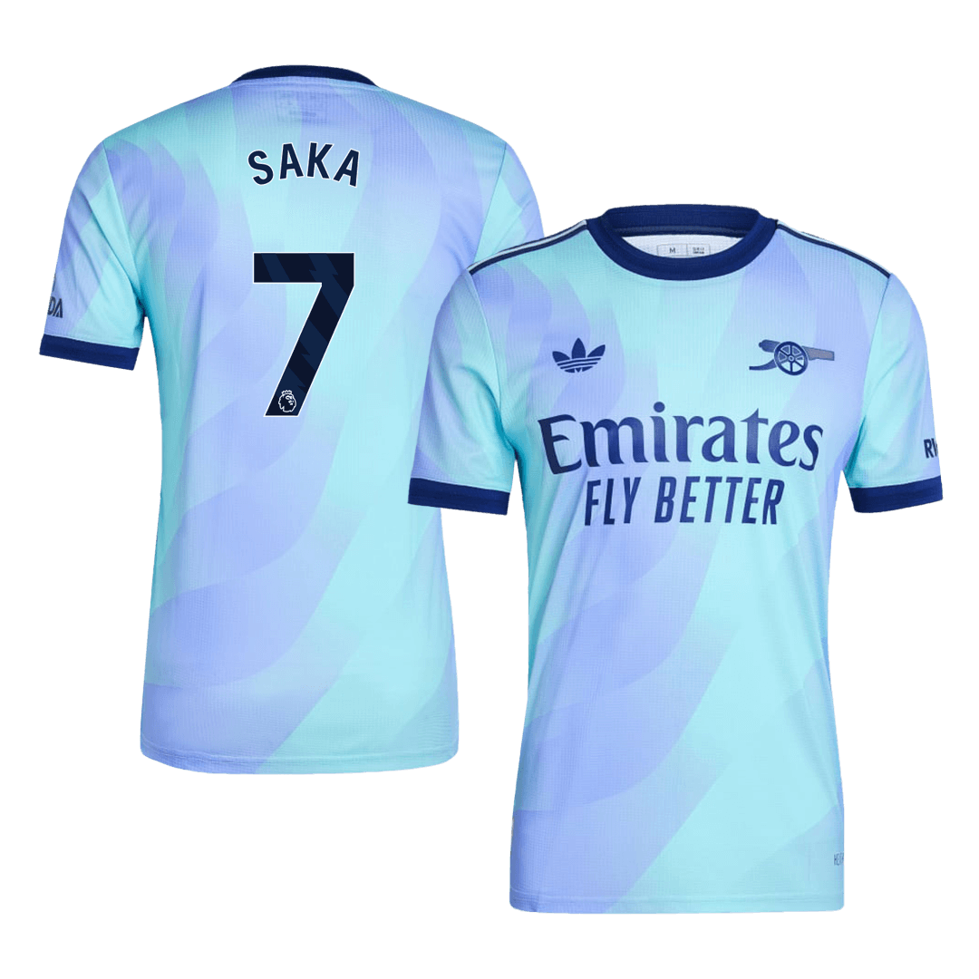 Player Version SAKA #7 Arsenal Third Away Soccer Jersey 2024/25 Top Soccer Jerseys Store