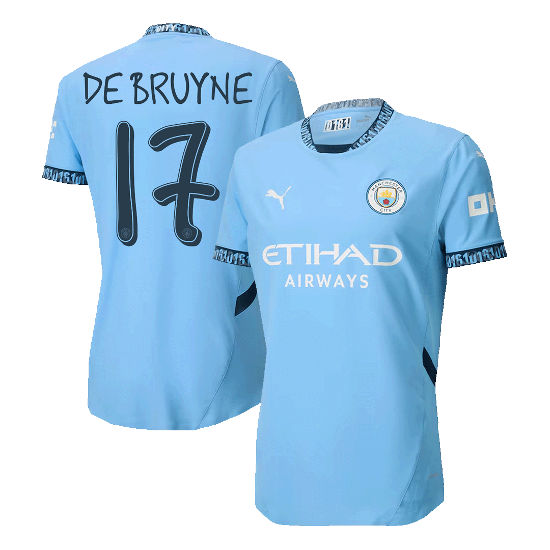 Player Version DE BRUYNE #17 Manchester City Home Soccer Jersey 2024/25 - UCL Top Soccer Jerseys Store