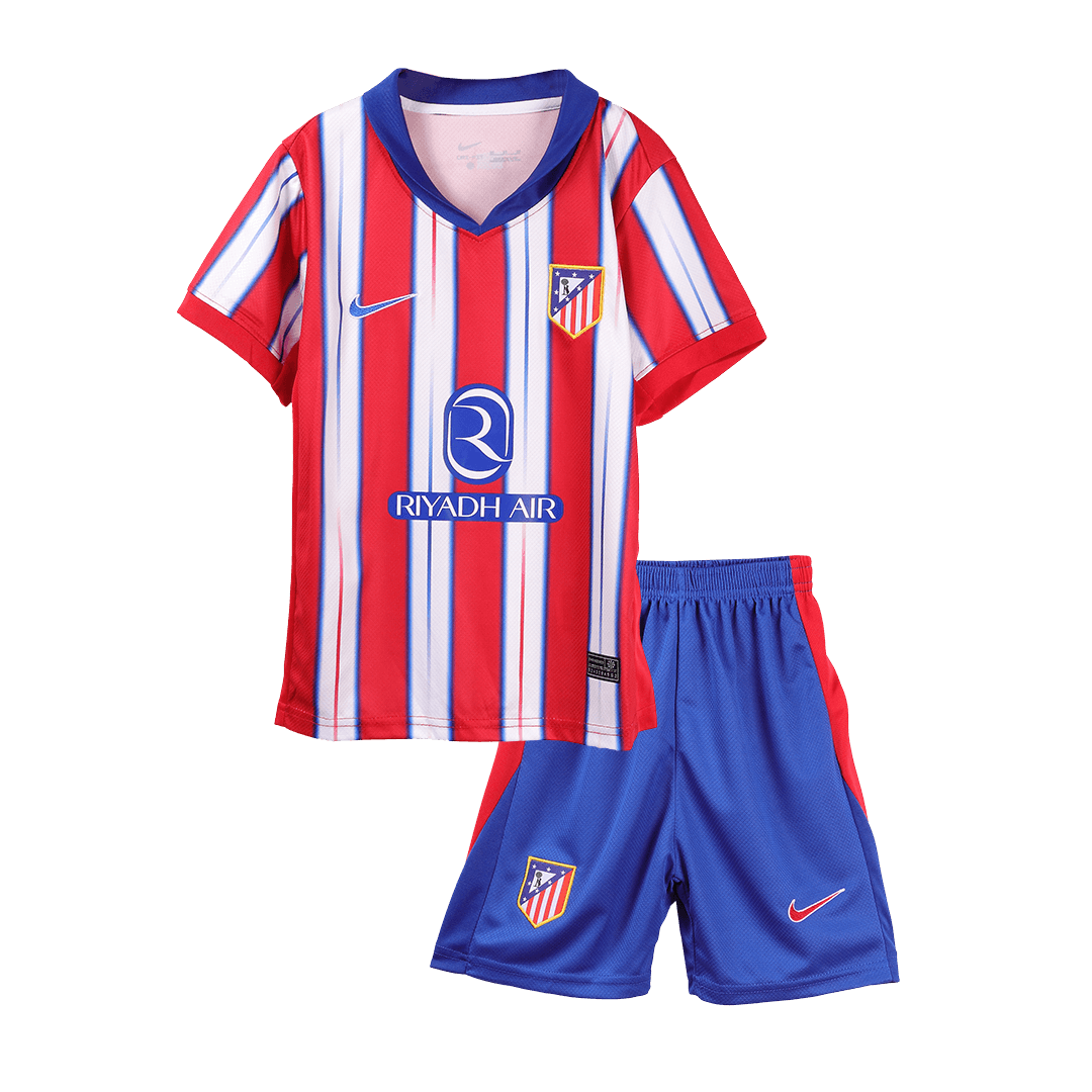 Kid's Atletico Madrid Home Soccer Jersey Kit(Jersey+Shorts) 2024/25 Top Soccer Jerseys Store
