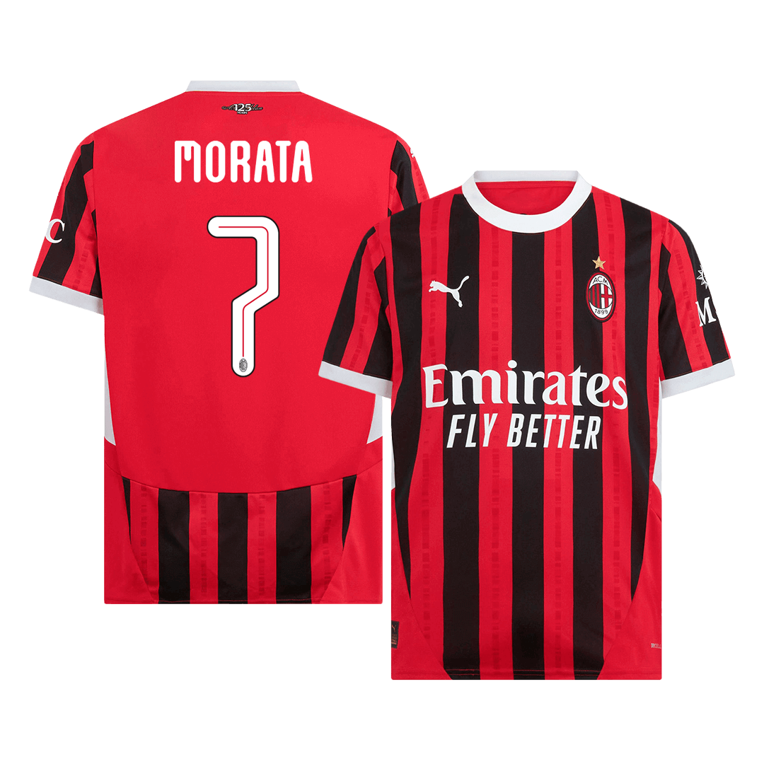 MORATA #7 AC Milan Home Soccer Jersey 2024/25 - UCL Top Soccer Jerseys Store