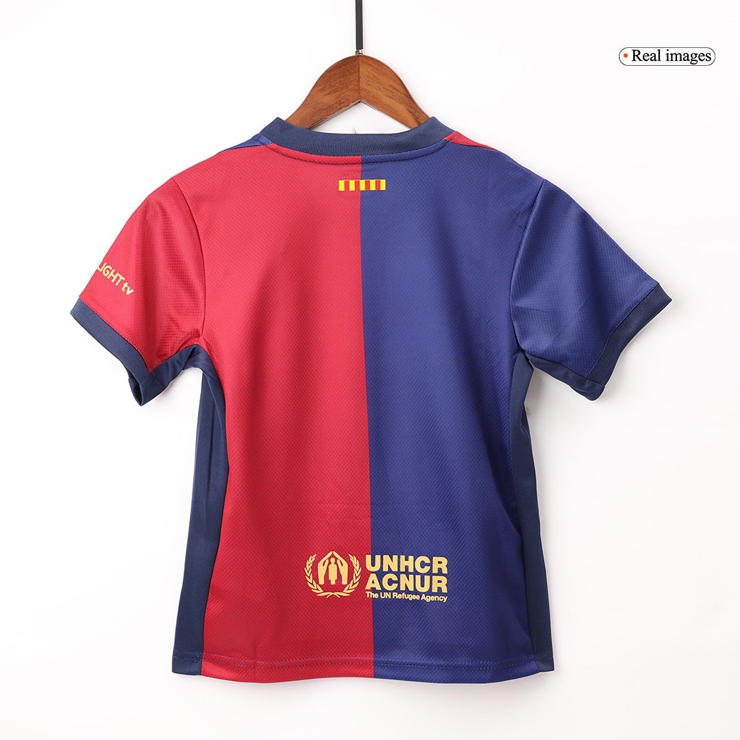 Kid's Barcelona Home Soccer Jersey Kit(Jersey+Shorts+Socks) 2024/25 Top Soccer Jerseys Store
