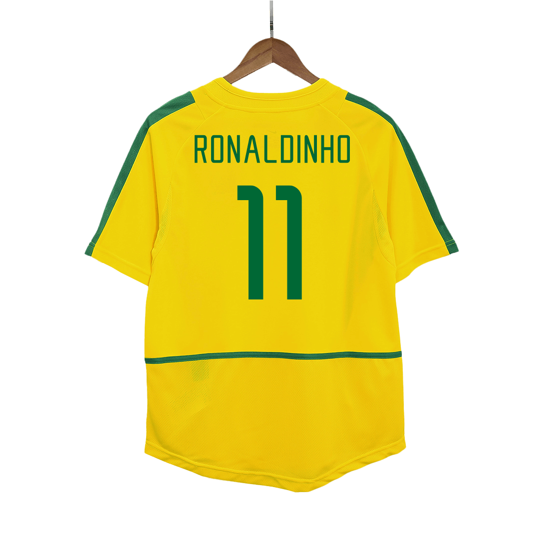 Retro RONALDINHO #11 2002/03 Brazil Home Soccer Jersey Top Soccer Jerseys Store