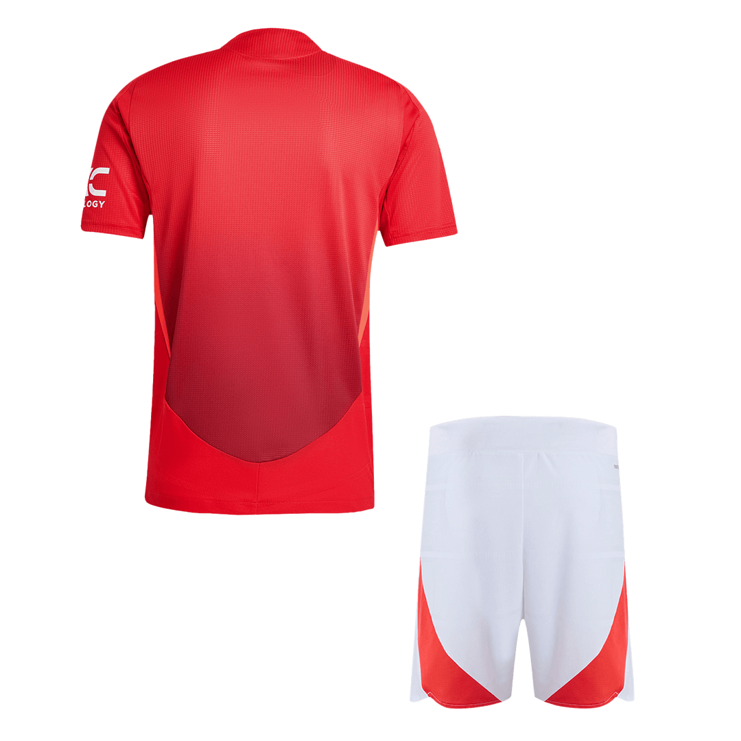 Player Version Manchester United Home Soccer Jersey Kit(Jersey+Shorts) 2024/25 Top Soccer Jerseys Store