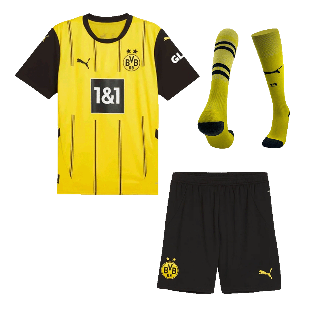 Borussia Dortmund Home Soccer Jersey Kit(Jersey+Shorts+Socks) 2024/25 Top Soccer Jerseys Store