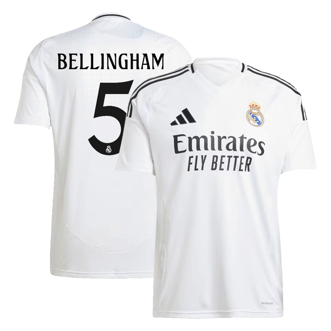 BELLINGHAM #5 Real Madrid Home Soccer Jersey 2024/25 Top Soccer Jerseys Store