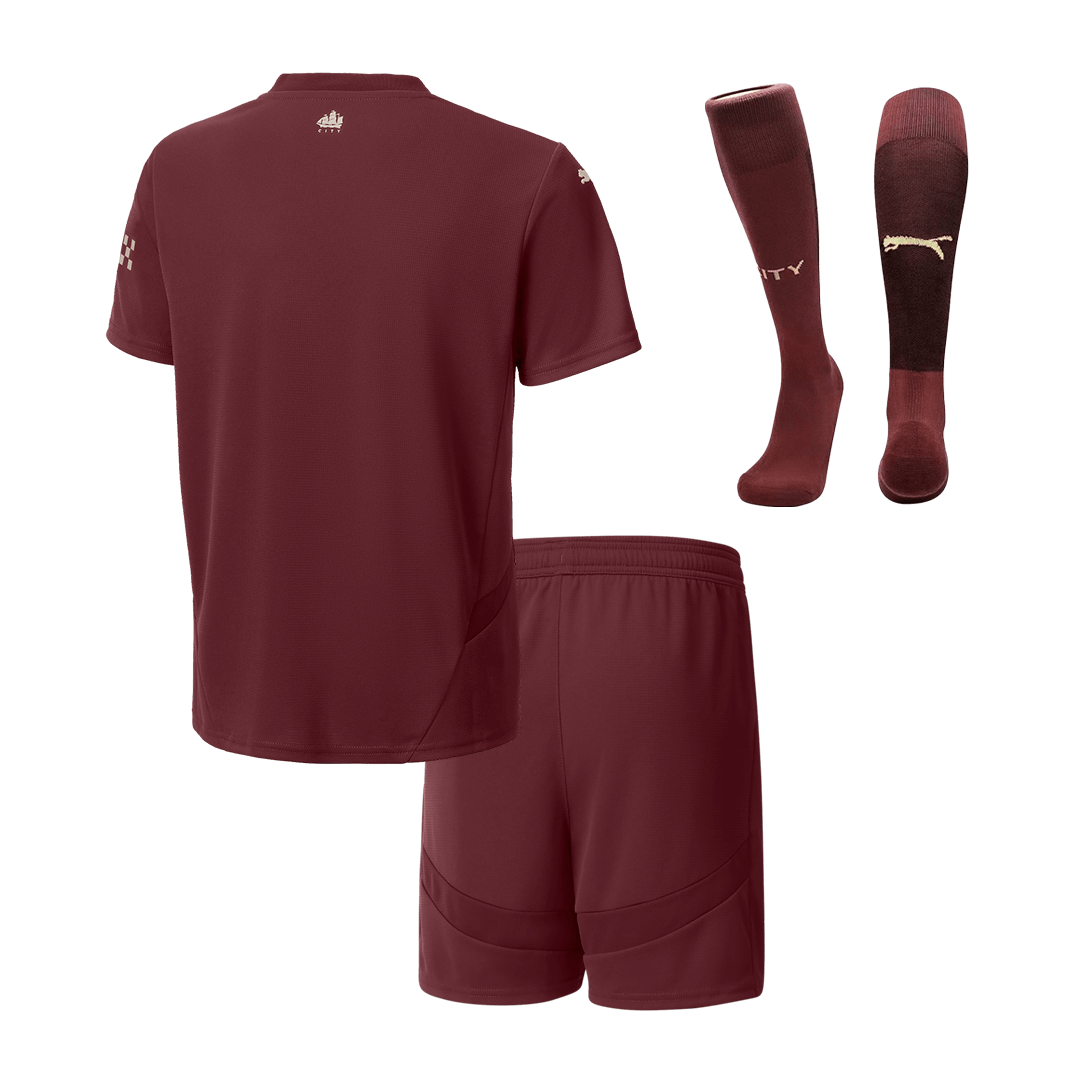 Kid's Manchester City Third Away Soccer Jersey Kit(Jersey+Shorts+Socks) 2024/25 Top Soccer Jerseys Store