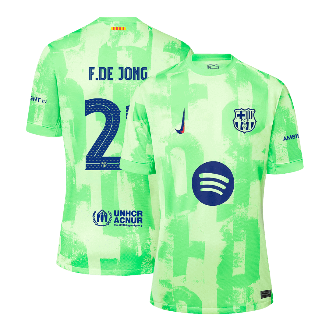 F.DE JONG #21 Barcelona Third Away Soccer Jersey 2024/25 - UCL?Spotify Logo Without Text? Top Soccer Jerseys Store