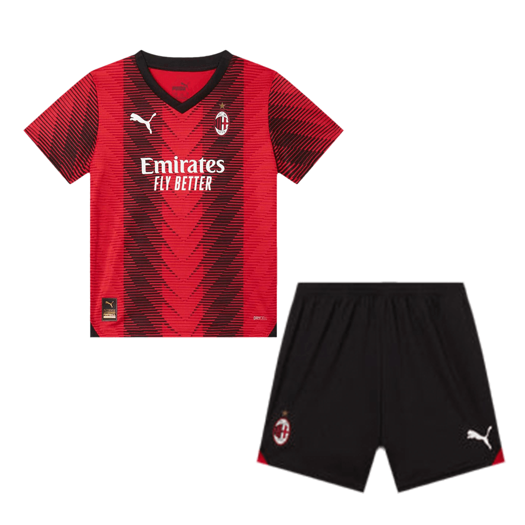 Kid's AC Milan Home Soccer Jersey Kit(Jersey+Shorts) 2023/24 Top Soccer Jerseys Store