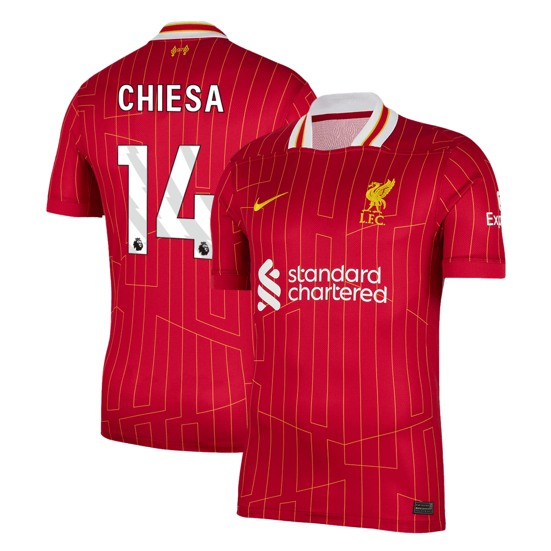CHIESA #14 Liverpool Home Soccer Jersey 2024/25 Top Soccer Jerseys Store