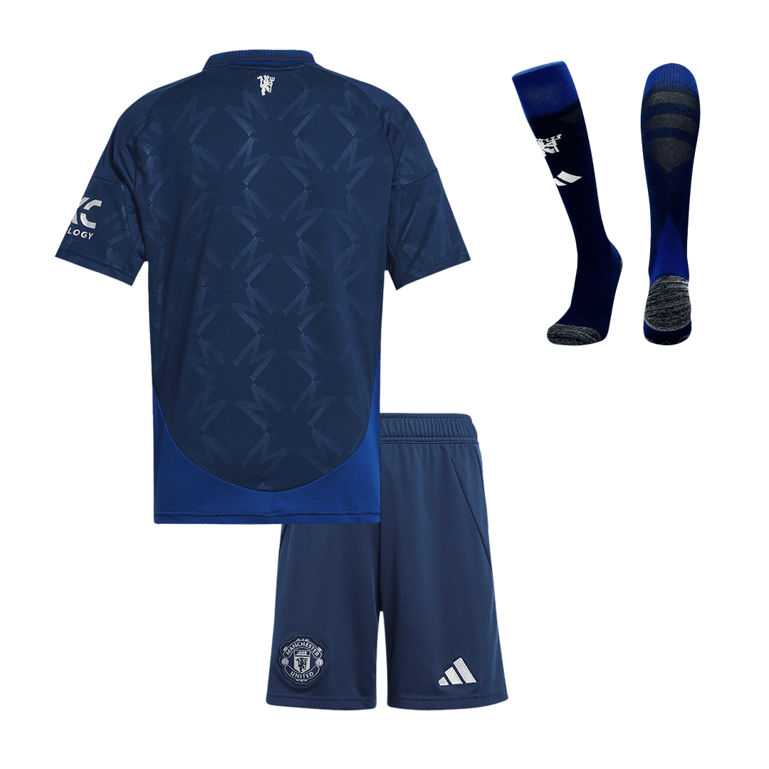 Kid's Manchester United Away Soccer Jersey Kit(Jersey+Shorts+Socks) 2024/25 Top Soccer Jerseys Store