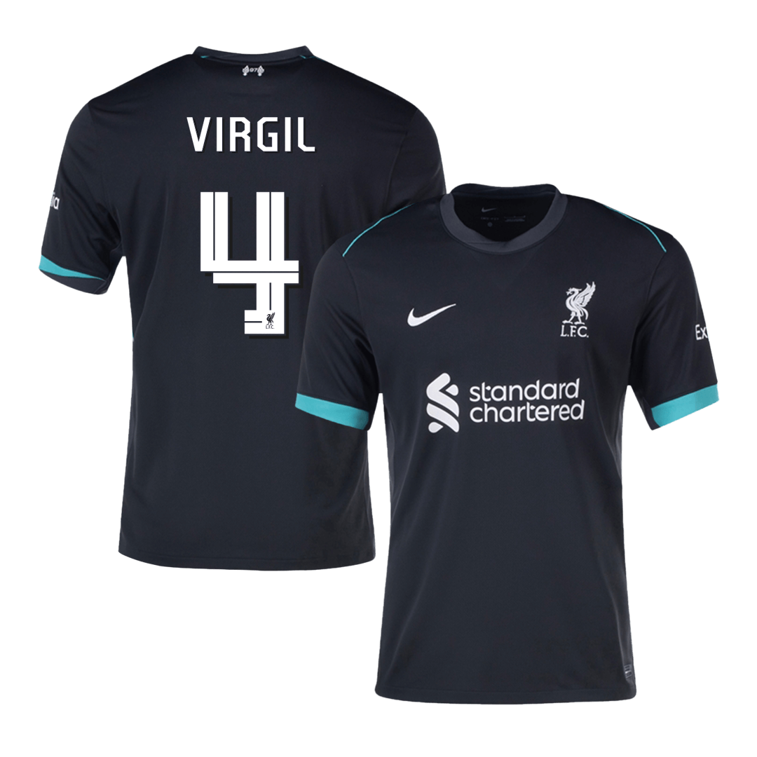 VIRGIL #4 Liverpool Away Soccer Jersey 2024/25 - UCL Top Soccer Jerseys Store