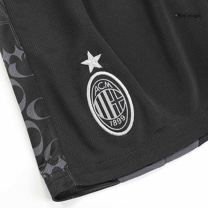 Kid's AC Milan x Pleasures Fourth Away  Soccer Jersey Kit(Jersey+Shorts) 2023/24 Top Soccer Jerseys Store