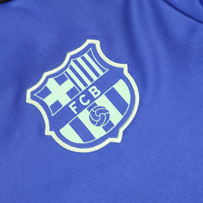 Kid's Barcelona Zipper Sweatshirt Kit(Top+Pants) 2024/25 Top Soccer Jerseys Store