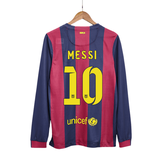 Retro MESSI #10 2014/15 Barcelona Home Long Sleeve  Soccer Jersey Top Soccer Jerseys Store