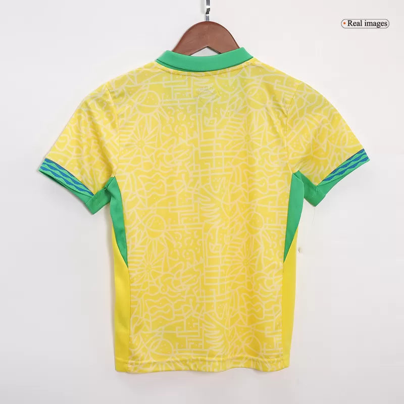 Brazil Kid‘s Home Soccer Jerseys (Jersey+Short) Kit 2024 Top Soccer Jerseys Store