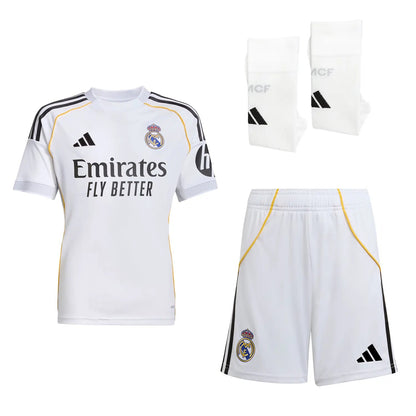 Kid's Real Madrid Home Soccer Jersey Kit(Jersey+Shorts+Socks) 2025/26 Go Game Wear