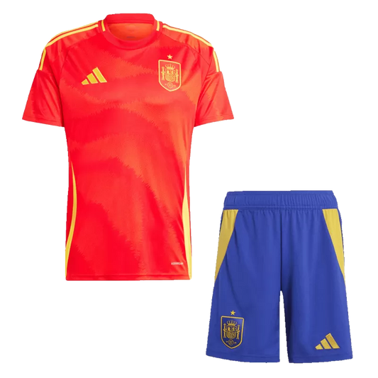 Kid's Spain Home Soccer Jersey Kit(Jersey+Shorts) 2024/25 Go Game Wear