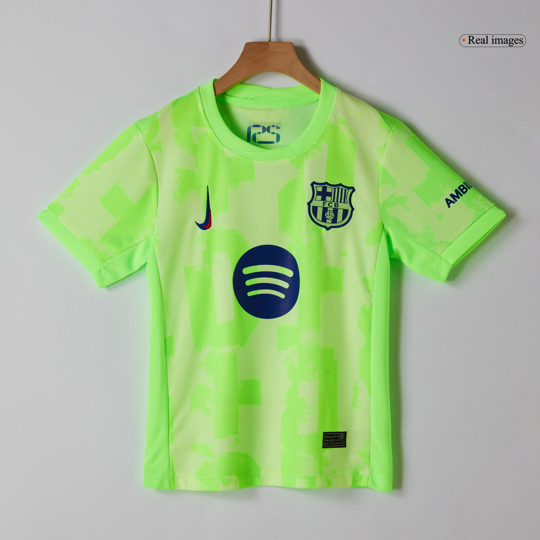 Kid's Barcelona Third Away  Soccer Jersey Kit(Jersey+Shorts+Socks) 2024/25- UCL (Spotify Logo Without Text) Top Soccer Jerseys Store