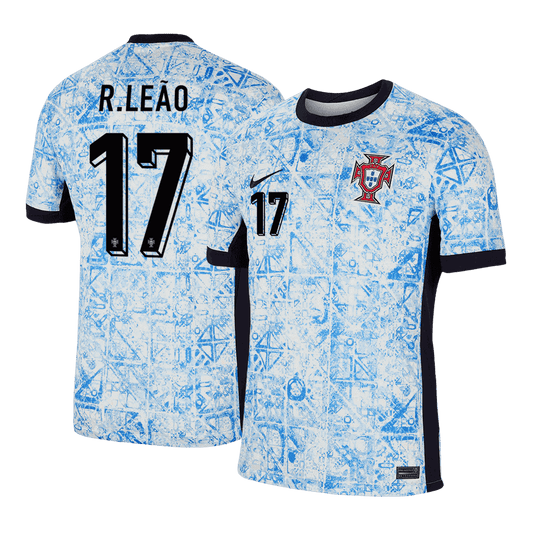 R.Leão #17 Portugal Away  Soccer Jersey Euro 2024 Top Soccer Jerseys Store