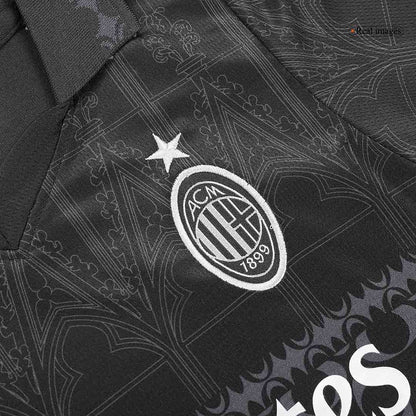 Kid's AC Milan x Pleasures Fourth Away  Soccer Jersey Kit(Jersey+Shorts) 2023/24 Top Soccer Jerseys Store