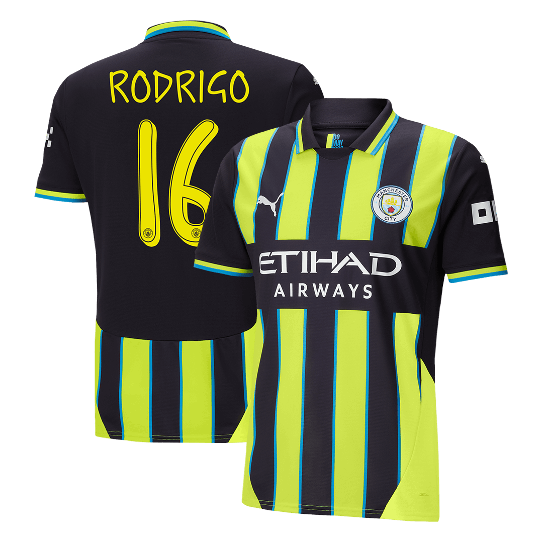 RODRIGO #16 Manchester City Away  Soccer Jersey 2024/25 - UCL Top Soccer Jerseys Store