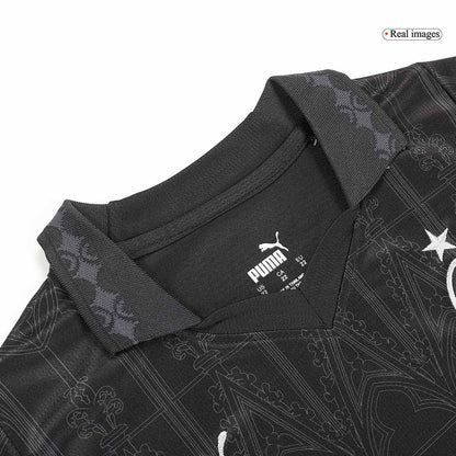 Kid's AC Milan x Pleasures Fourth Away  Soccer Jersey Kit(Jersey+Shorts) 2023/24 Top Soccer Jerseys Store